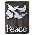 Designocracy White Doves Peace Art on Board Wall Decor 9880508